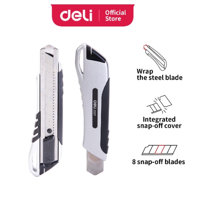 

Cutter Deli Cutter Besar Pisau Baja Sk5 Kerangka Metal Tajam E2011 E2057