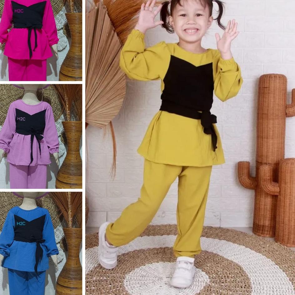 ⅍ set kombinasi pita lesti // set anak motif pita kombinasi // set lestie pita // set lesti crinkle 