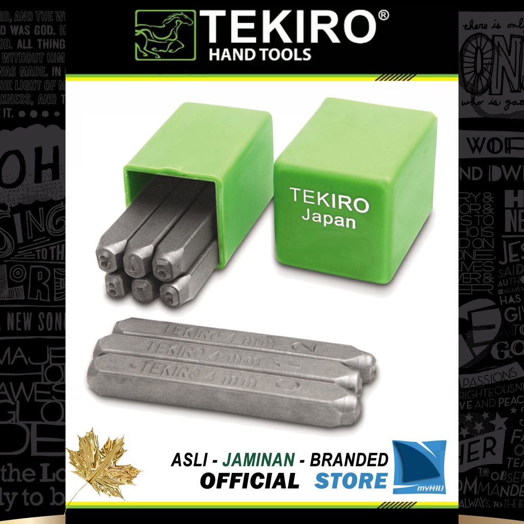 Angka Ketok Uk. 1.5 mm ~ 12 mm Nomor Pukul 0 ~ 9 Isi 9 pcs / Number Punch Set TEKIRO
