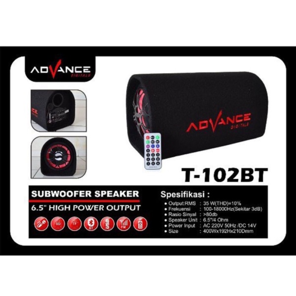 Promo Advance T-102BT Speaker 6 Inch Bluetooth Subwoofer 6 Inch Diskon