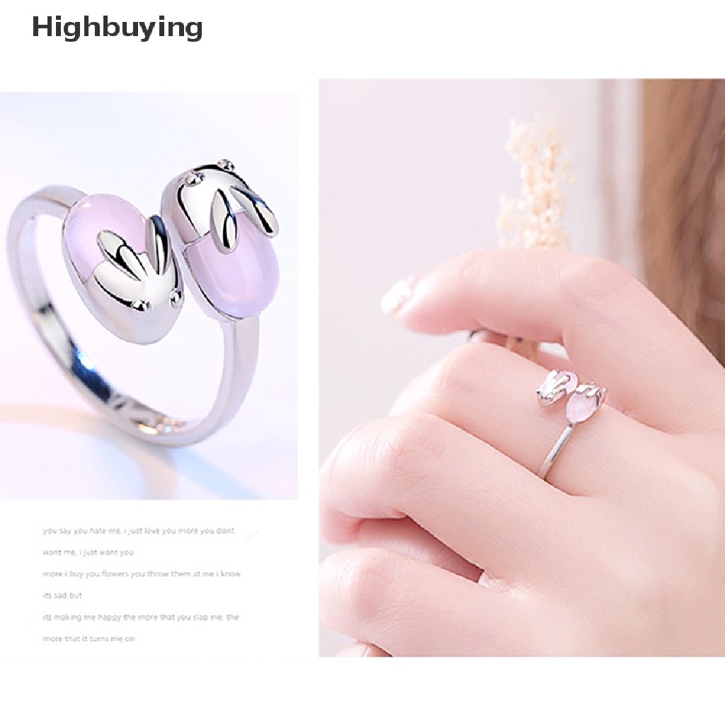 Hbid Fashion Sederhana Lucu Kelinci Terbuka Cincin Untuk Wanita Hadiah Liburan Cincin Kelinci Manis Dan Lucu Jari Telunjuk Cincin Perhiasan Kristal Merah Muda Glory