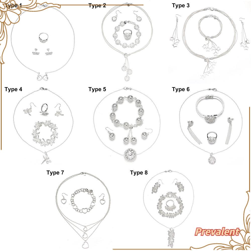 Preva 1set Perhiasan Fashion Kit Indah Capung Hati Bintang Perlengkapan Pernikahan Anting Cincin