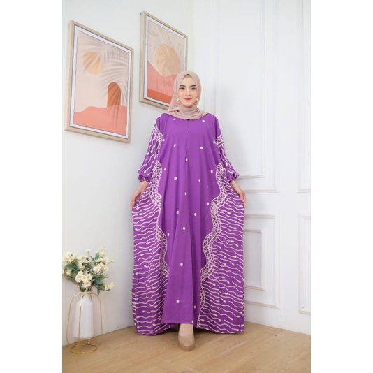 Gamis Kaftan Super Jumbo XXXXL Busui Bahan Santung Rayon Super Cap Hand Made Kualitas Super