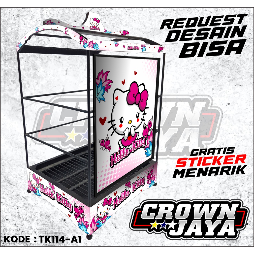 Decal Stiker Sangkar Burung Stiker Sangkar Tebok Kotak - Stiker Kandang Radja Motif Kartun - Decal K