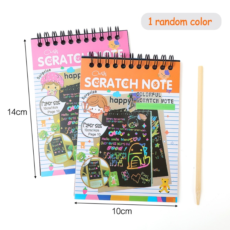 Diy Kreatif Anak Graffiti Colorful Scratch Book/Buku Gambar Scratchpad Seni Edukasi Menarik/Alat Tulis Kertas Lukisan Manual Anak