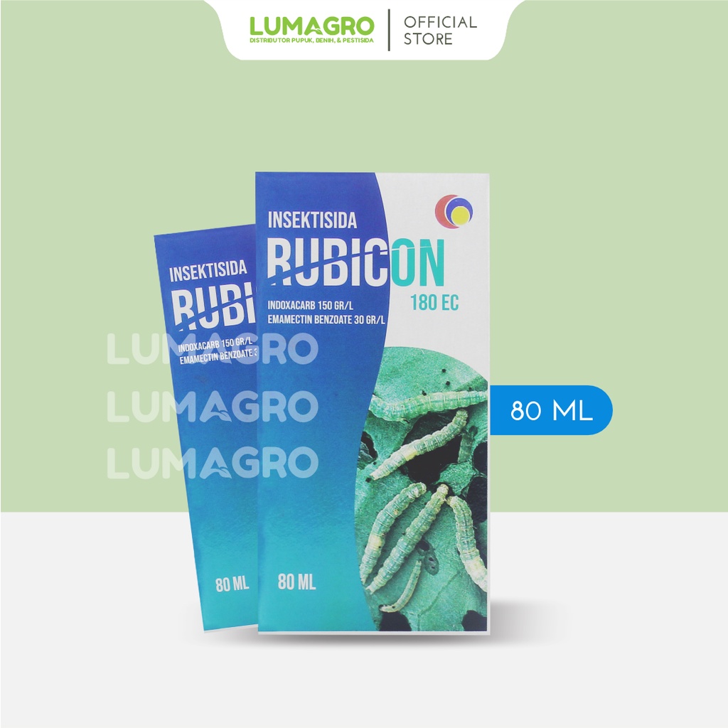 Insektisida Rubicon 180EC 80ml Indoksakarb Emamektin Benzoat Obat Penggerek Daun Ulat Grayak Kutu La
