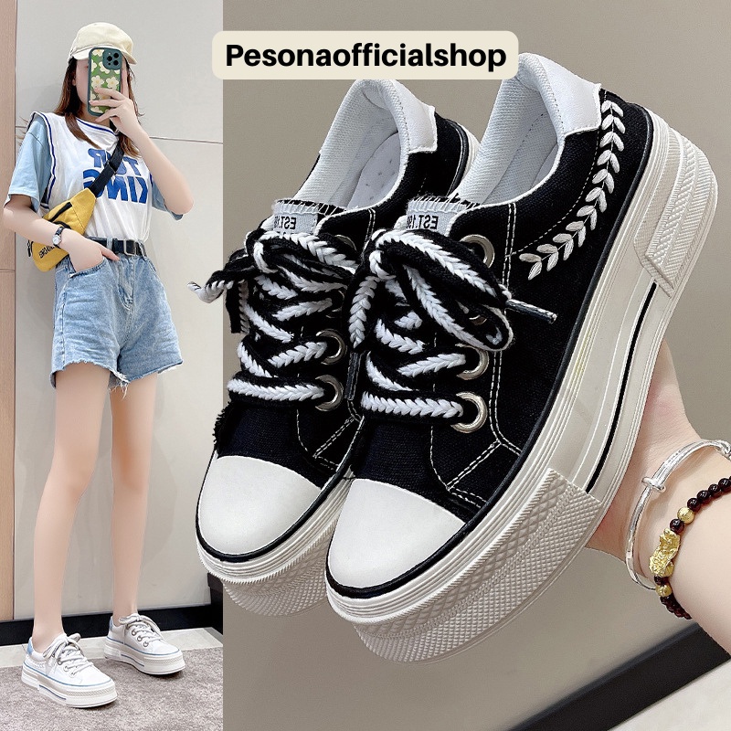 COD POS 248 Sepatu Sneakers Tali Wanita Premium Korea Style