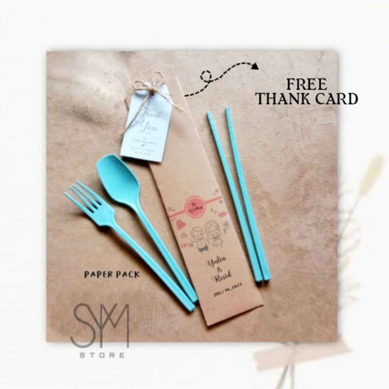 

PAPER PACK SOUVENIR | Packaging Souvenir Sendok Set / Sedotan