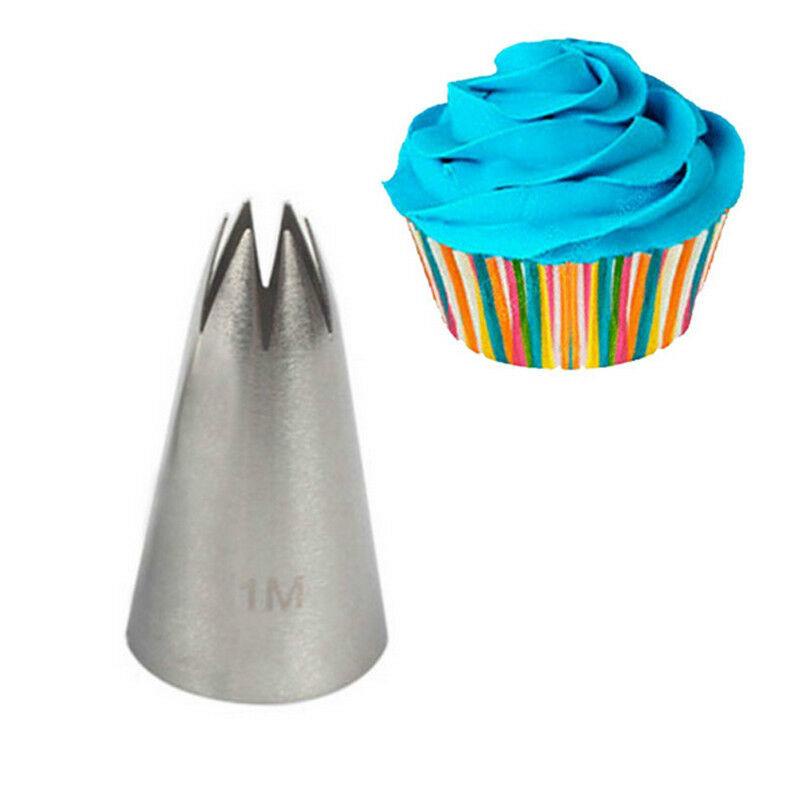 3pcs Spuit Piping Icing Bentuk Bunga Bahan Stainless Steel Untuk Dekorasi Kue