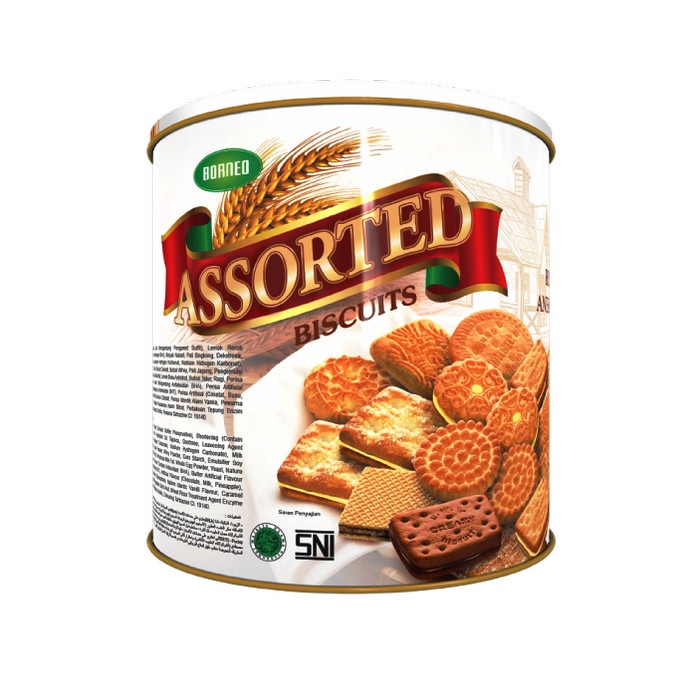 UBM Snack Biskuit Kaleng Assorted Biscuit Borneo - 350gr