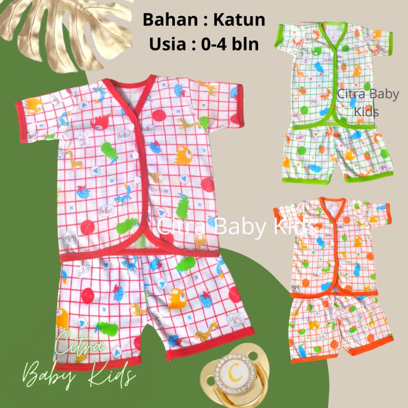 Setelan Bayi Lengan Pendek Baju Bayi Baru Lahir Perlengkapan baju Bayi Laki Laki Baju Bayi Perempuan SETELAN KOTAK TC PENDEK