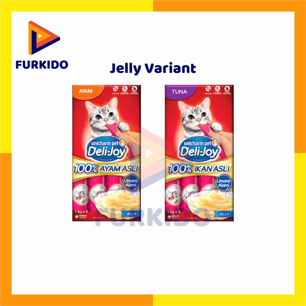 Deli-Joy Creamy 14 Gram x 4 Pcs / Snack Kucing Creamy