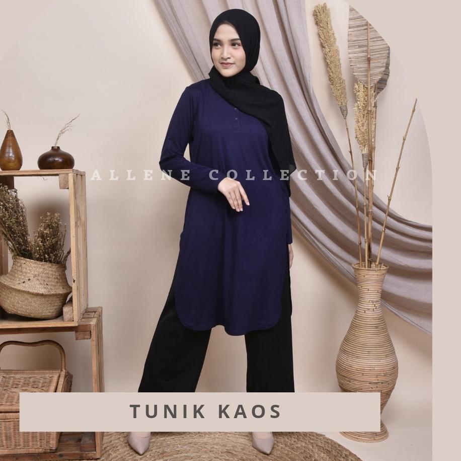 ✰ TUNIK KAOS POLOS JUMBO TERBARU PUTIH PANJANG IMPORT RAYON KANCING PANJANG PREMIUM ♬