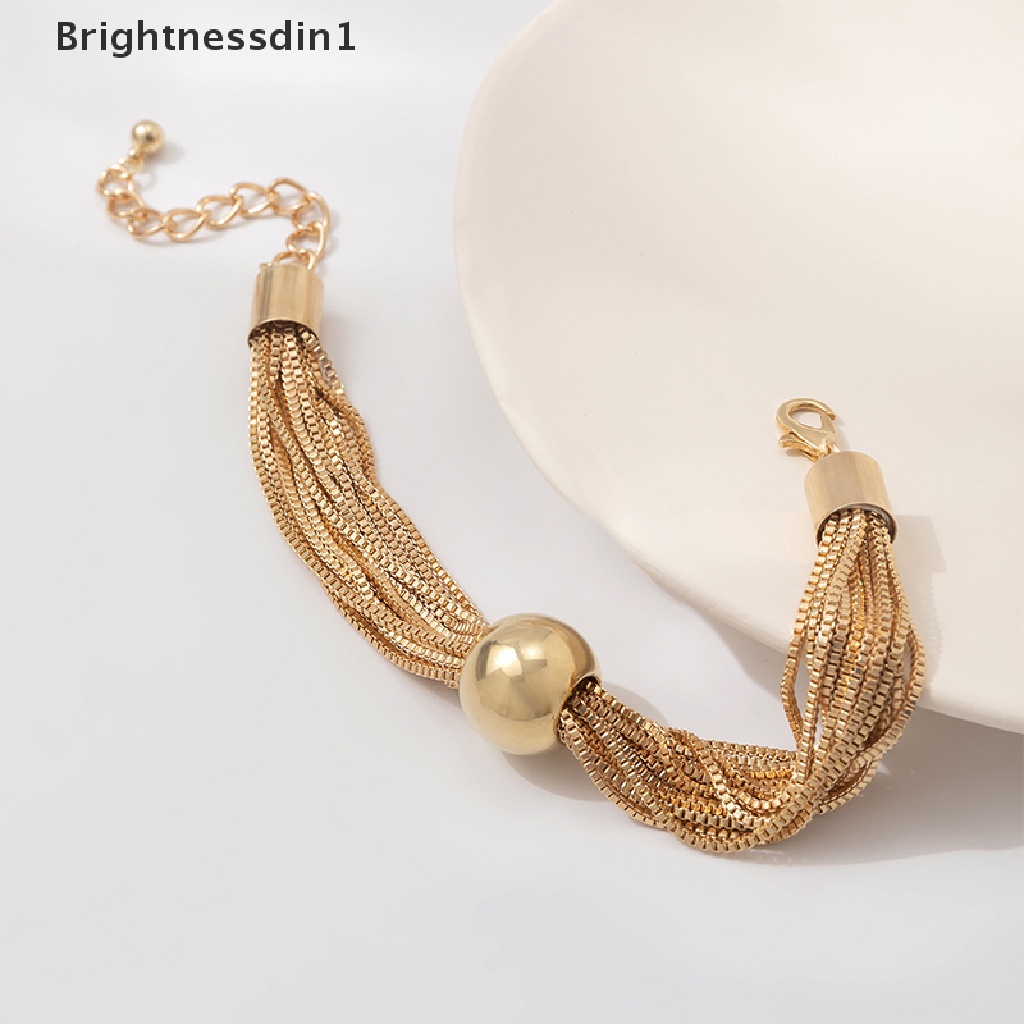 [Brightnessdin1] Gothic Memutar Chunky Rantai Kalung Gelang Trendi Geometris Bola Besar Liontin Choker Klavikula Link Berlapis Klavikula Rantai Kalung Untuk Wanita Perhiasan Butik