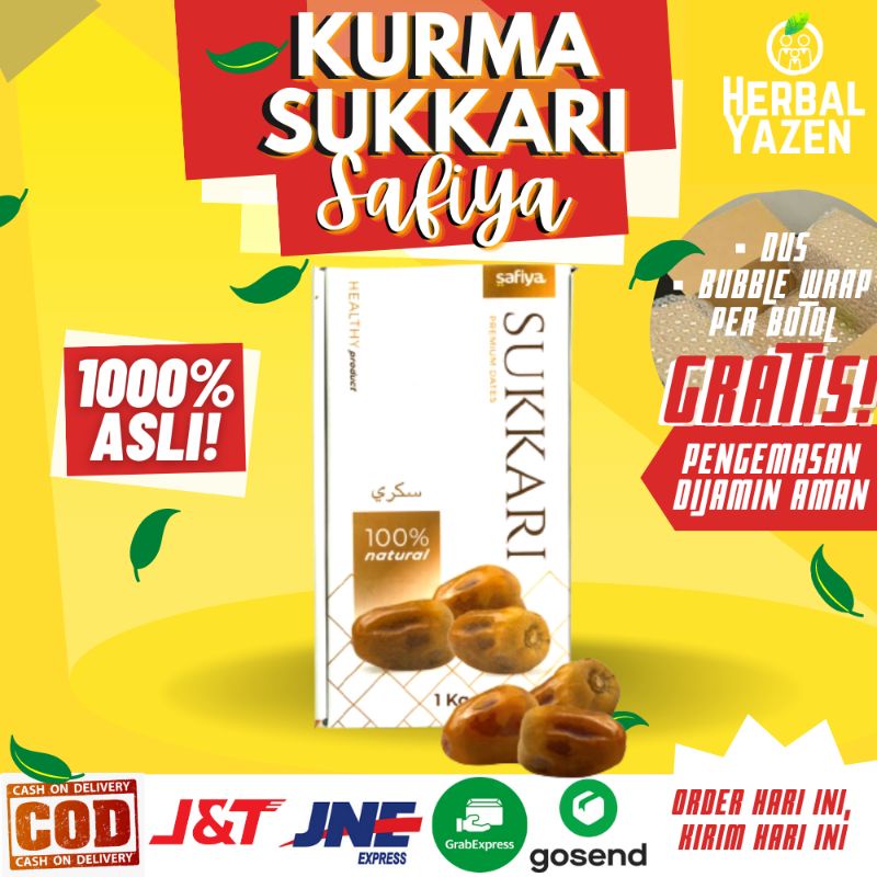 

Kurma Sukari Kurma Raja 500 gr gram 1 kg Basah Lembut Premium Herbal Yazen