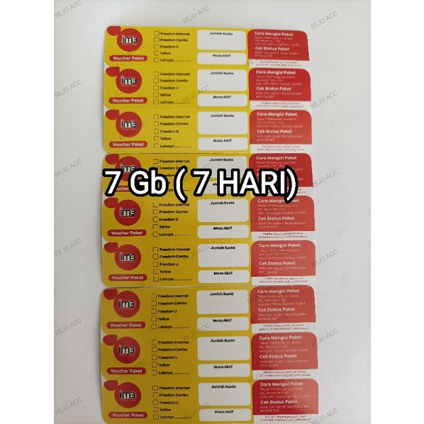voucher Indosat 7Gb ( 7 Hari)