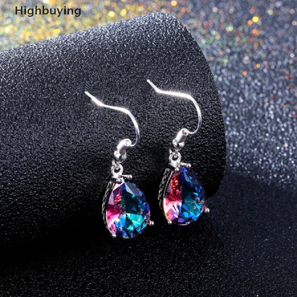 Hbid Hujan Kristal Berlian Imitasi Anting Wanita Drop Menjuntai Ear Studs Perhiasan Hadiah Glory