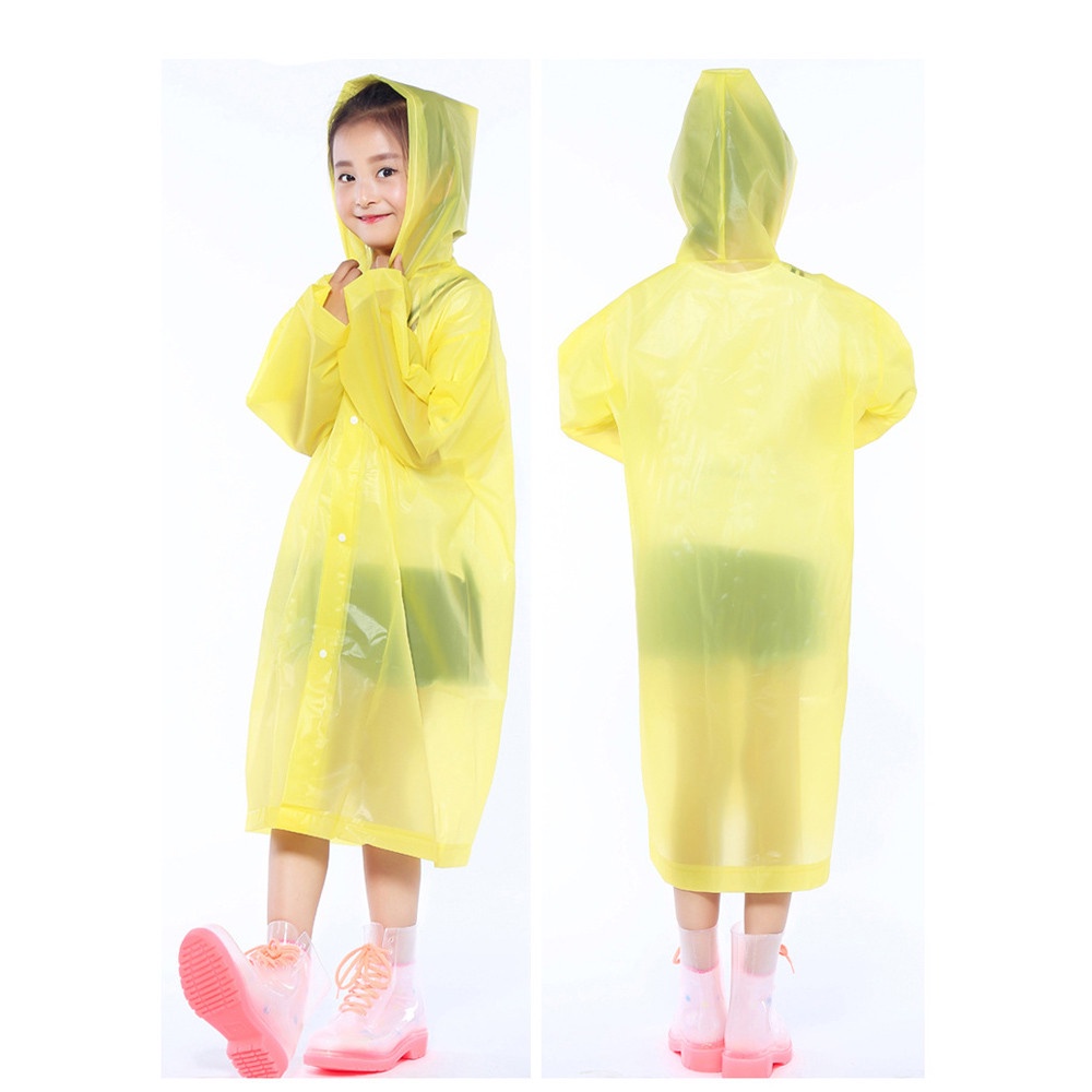 Jas Hujan Model Ponco Anak Tebal Colorful Emergency Raincoat Jas Ujan Bahan EVA Pelindung Badan Dari Air Hujan
