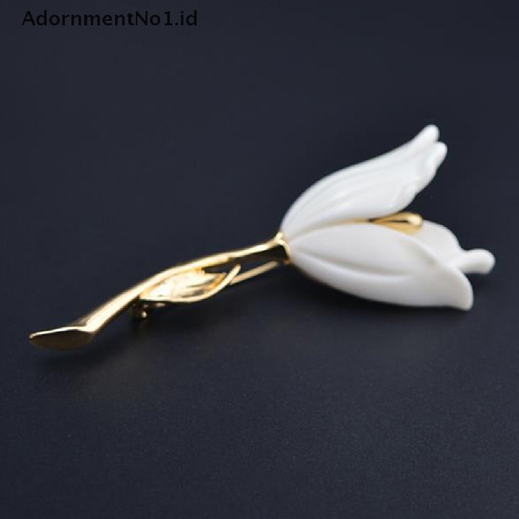 [AdornmentNo1] Retro Bros Bunga Magnolia Putih Untuk Wanita Pernikahan Perjamuan Brooch Pins [ID]