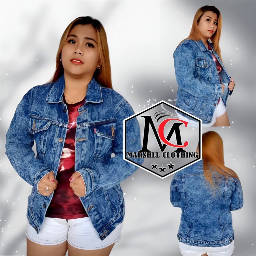 RCL - Jaket Jeans Wanita Dewasa Jacket Sanwash Maroon Pakaian Denim Cesual Oversize Premium Quality M-L-XL-XXL