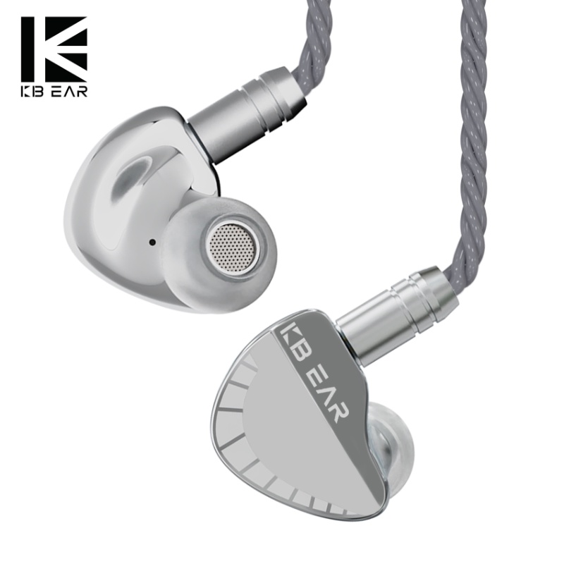 Kbear Qinglong PU+Mengintip Double-layer Diafragma Komposit IEM Logam CNC Earphone 2Pin Kabel HiFi Headphone Musik Vokal Lari Earbud