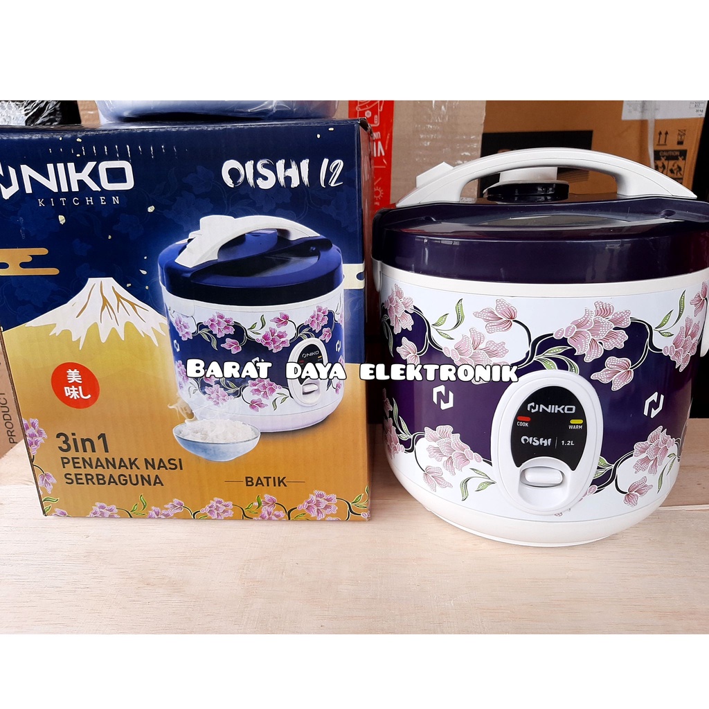 MAGIC COM RICE COOKER PENANAK NASI KACA NIKO OL 12 OISHI BATIK 1.2 LITER MAGIC COM