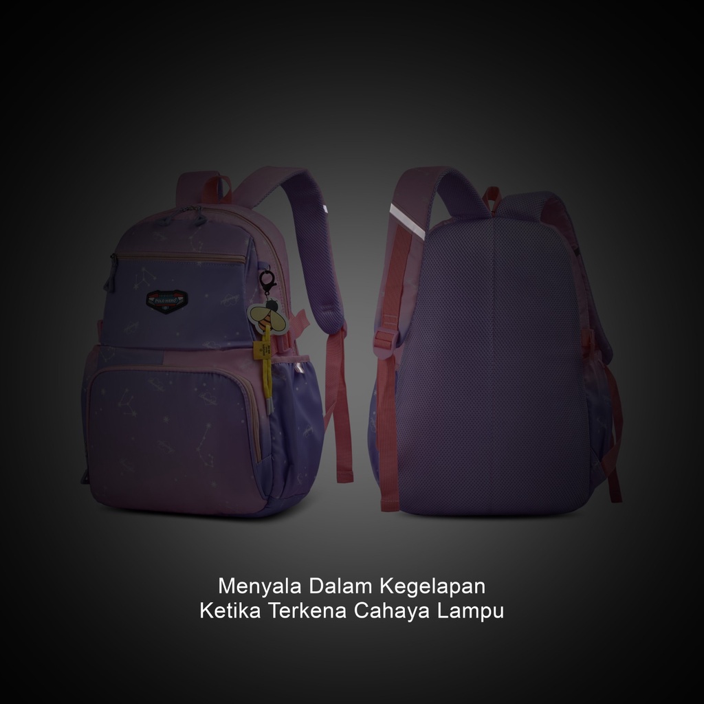 Tas Pelangi Polo Hiero 84022 Tas Ransel Sekolah Wanita Tas Anak Rainbow