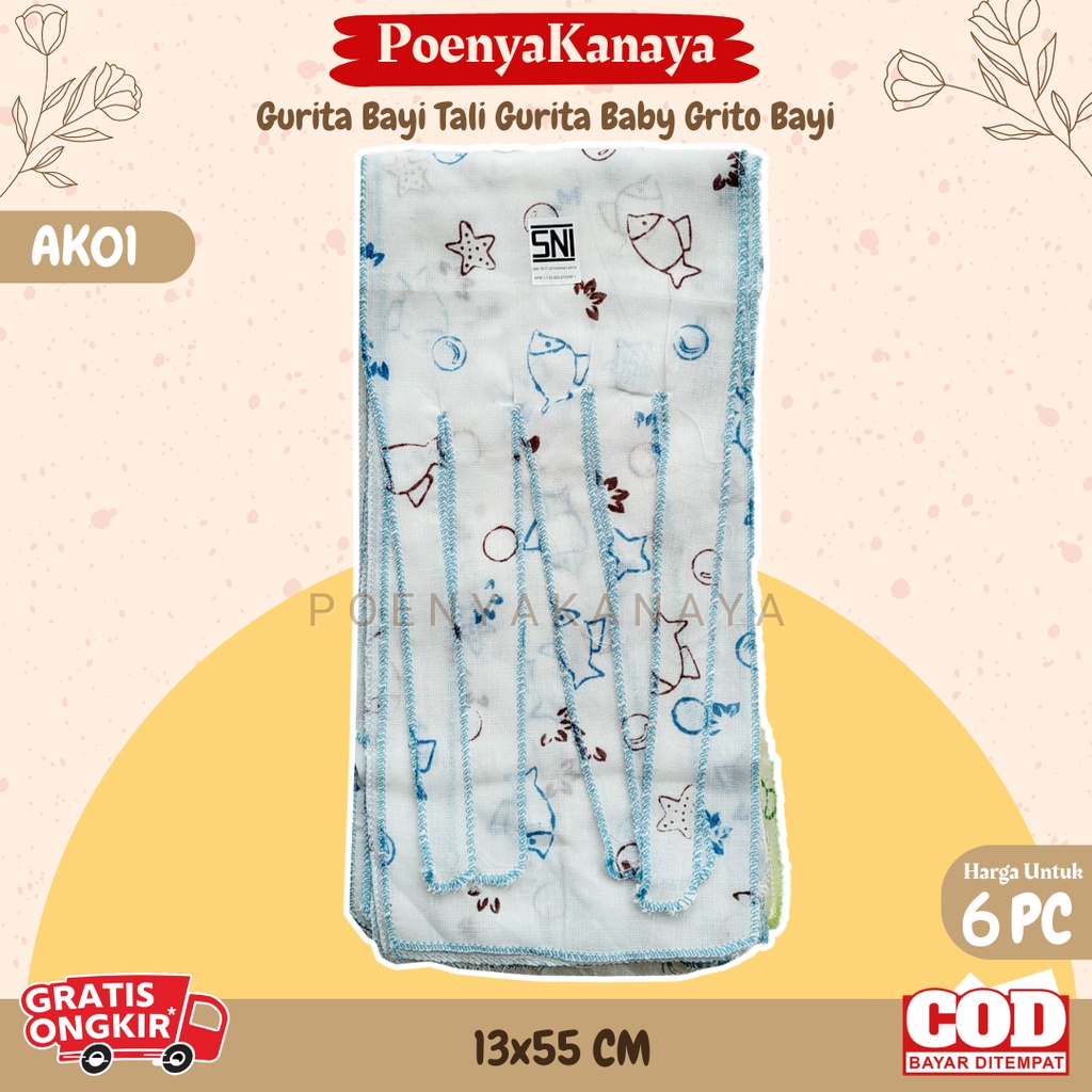 6pcs Gurita Bayi Tali Gurita Baby Grito Bayi AK01