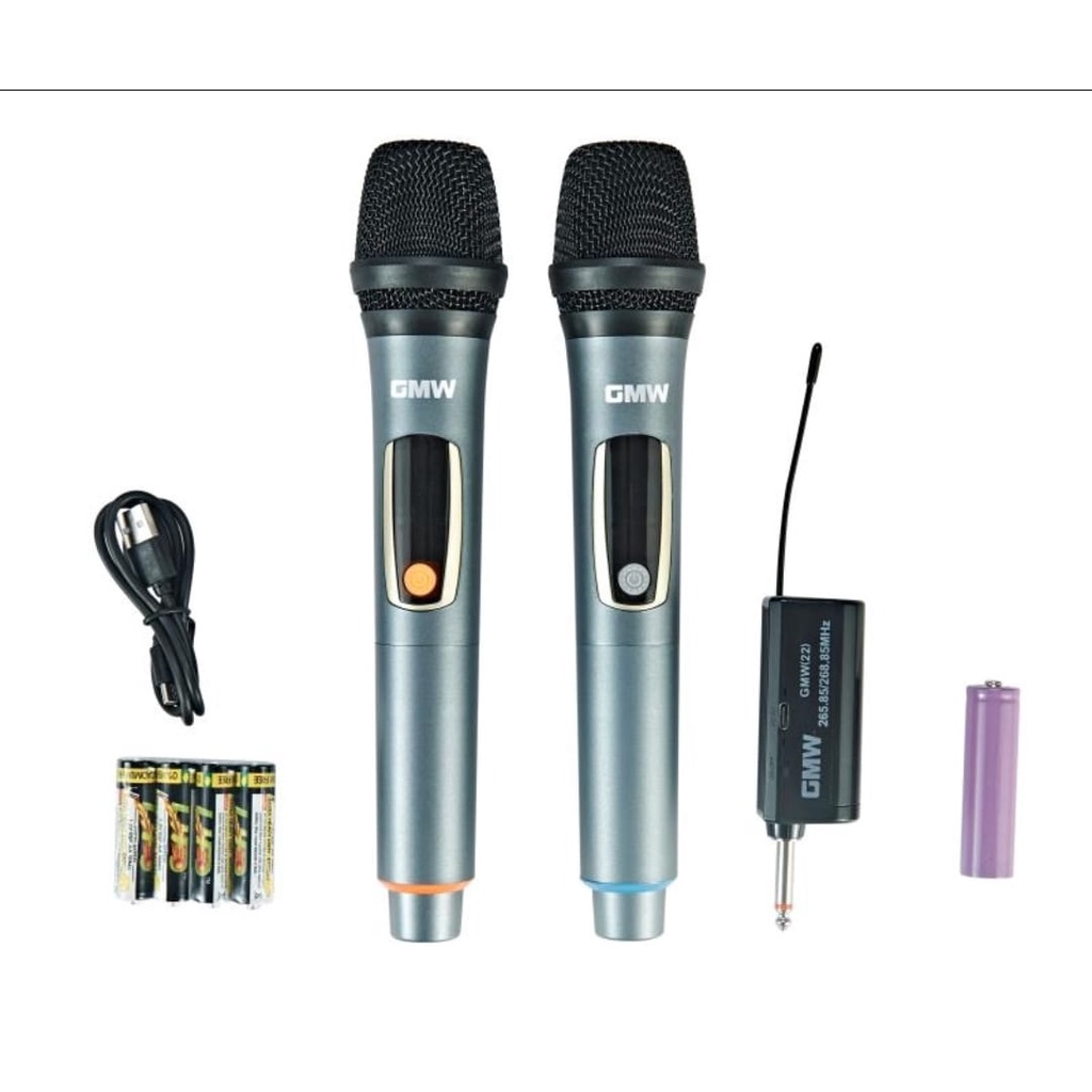 Mik Profesional 2 Mic Wireless Microphone Karoke Duet - GMC/GMW 022