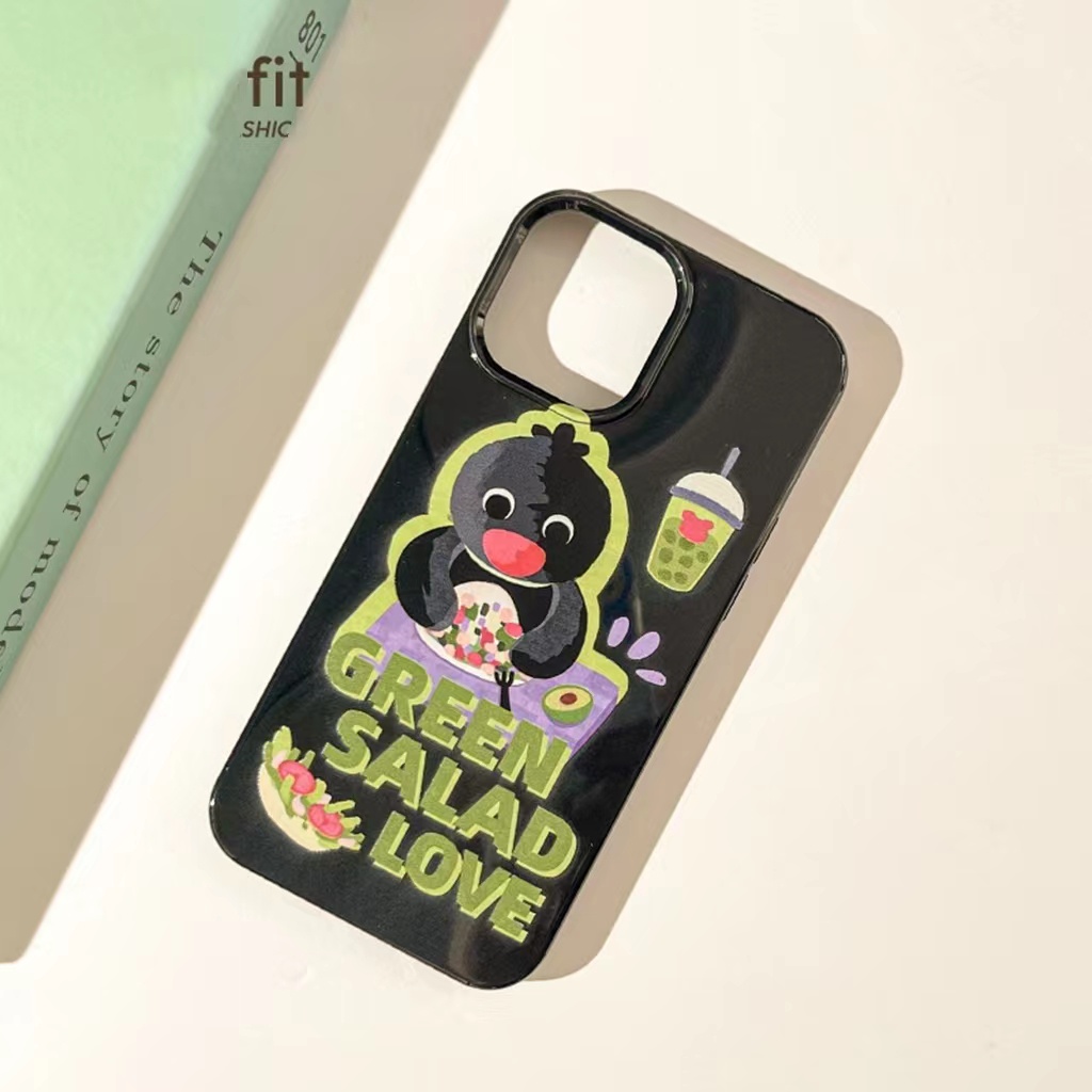 IPHONE Ins Motif Bebek Cocok Untuk Iphone14 14pro 14plus 13 13mini 13pro 13prm iPhone12 7Plus 8Plus Xr XS 13 12mini Pro Max TPU Empat Sudut Casing Ponsel Tahan Guncangan