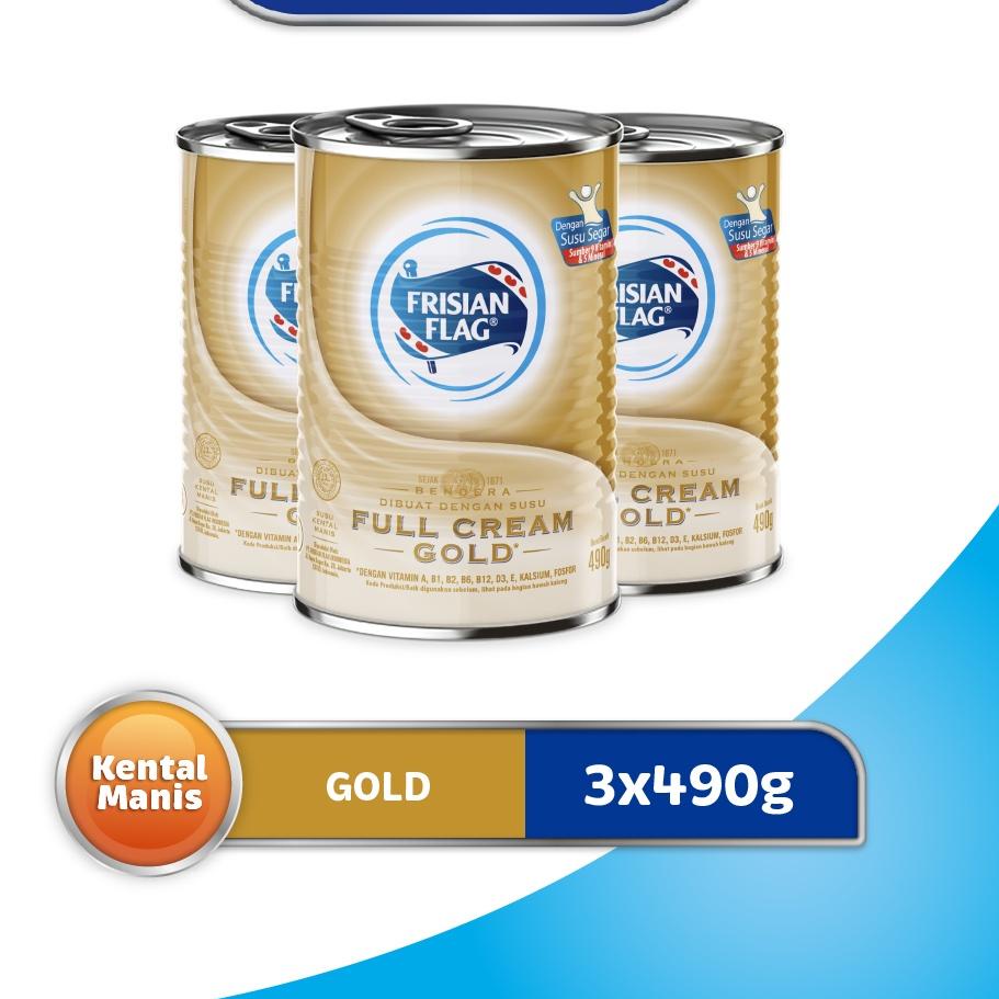 

℗ Frisian Flag Susu Kental Manis Gold Kaleng 490gr - 3 Pcs ◄