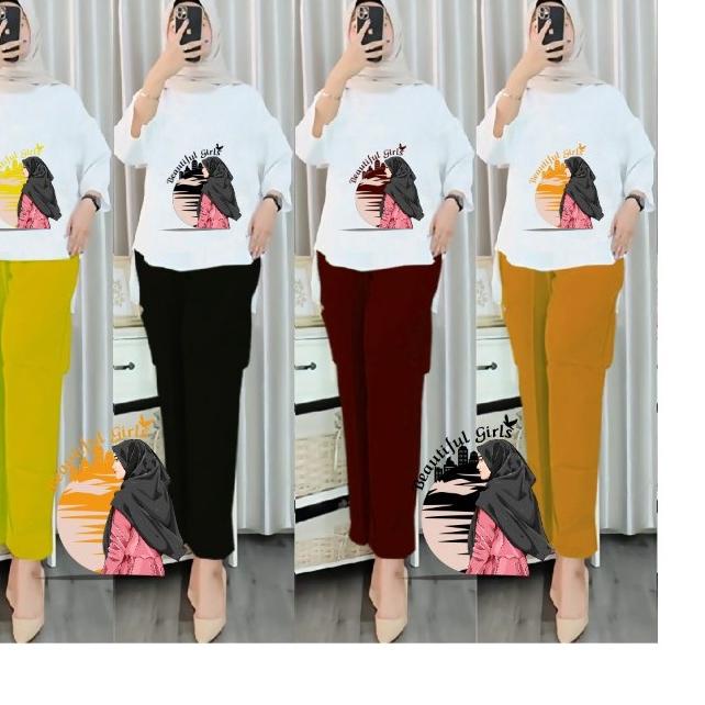 ✳ Setelan Tunik Hijab Sunset Kombinasi /Set Blouse LD 110 ☋