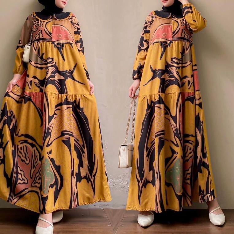 Booming GAMIS BATIK JUMBO LD 125CM GAMIS RAYON PREMIUM GAMIS JUMBO GAMIS BATIK GAMIS MOTIF ABSTRAK G