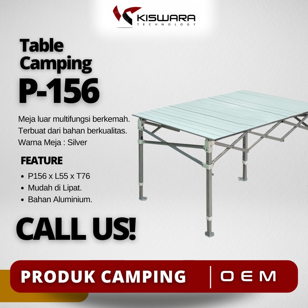 Portable Folding Camping Table P156 x L55 x T76/106 [Silver] [ Height adjustable]