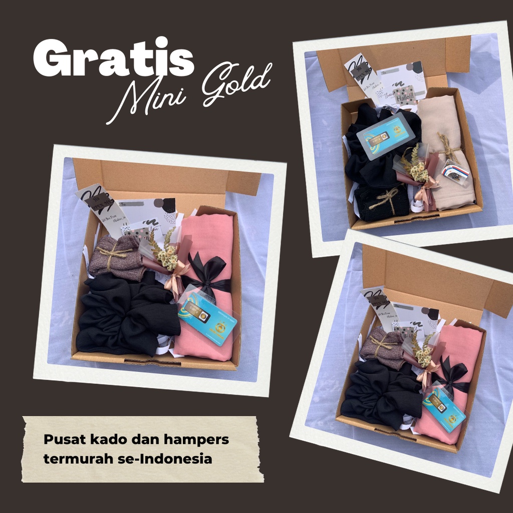 Gratis EMAS!!! Hampers kado wisuda, kado ulang tahun, kado graduation, gift, kado pernikahan, kado cewek hijab bella square, souvenir, hadiah