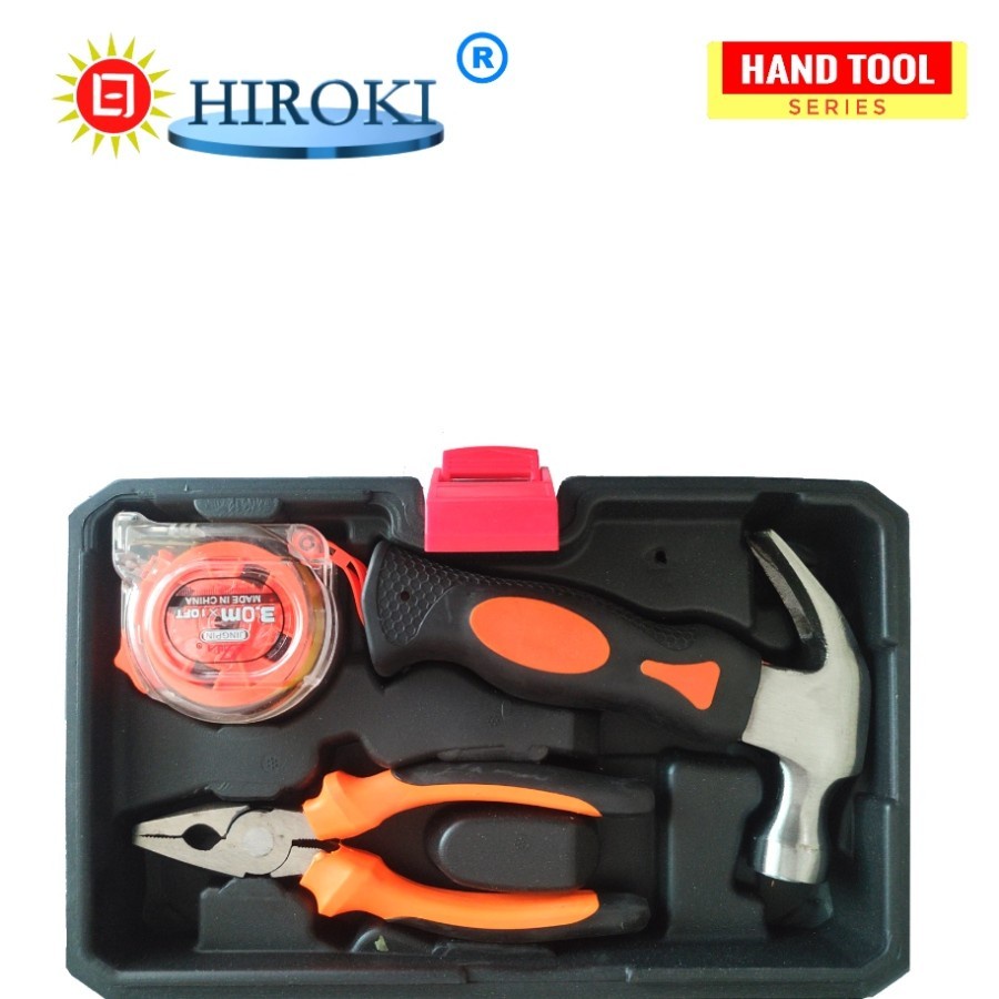 Tool Kit Set Box Peralatan Pertukangan Hand Tools Lengkap 9 Pcs hiroki