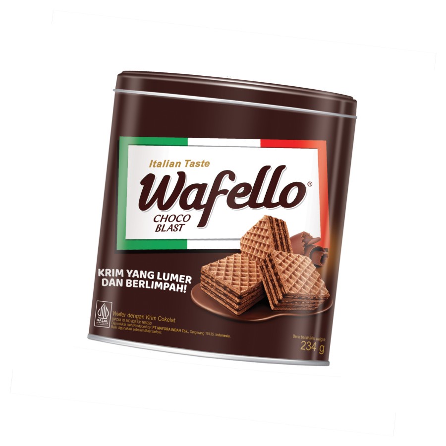 WAFER COKLAT WAFELLO CHOCO BLAST 234GR KALENG