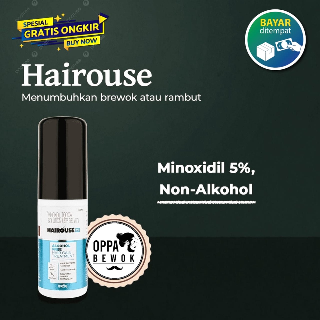 Hairouse Minoxidil hair and bread treatment penumbuh brewok pelebat rambut alis jambang jenggot