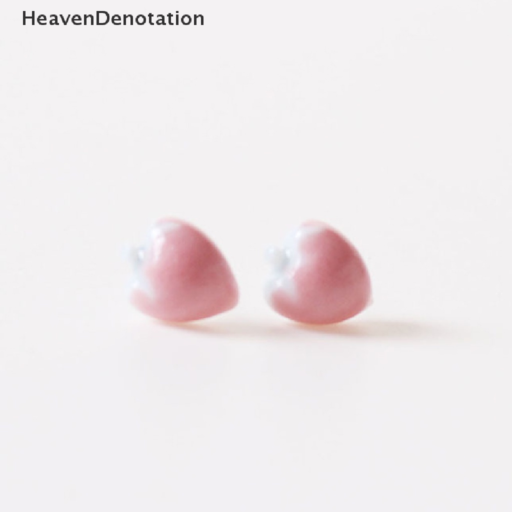 [HeavenDenotation] 1pasang Pernak Pernik Keramik Manis Kecil Segar Buah Anting Telinga Lucu Kecil Perempuan Stud Earrings Indah Perhiasan Pesta Aksesoris Fashion HDV