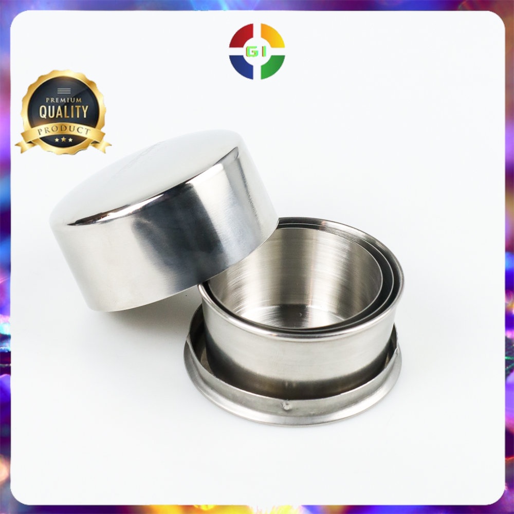 Gelas Lipat Camping Serbaguna 3 Section Fold 140ml Stainless