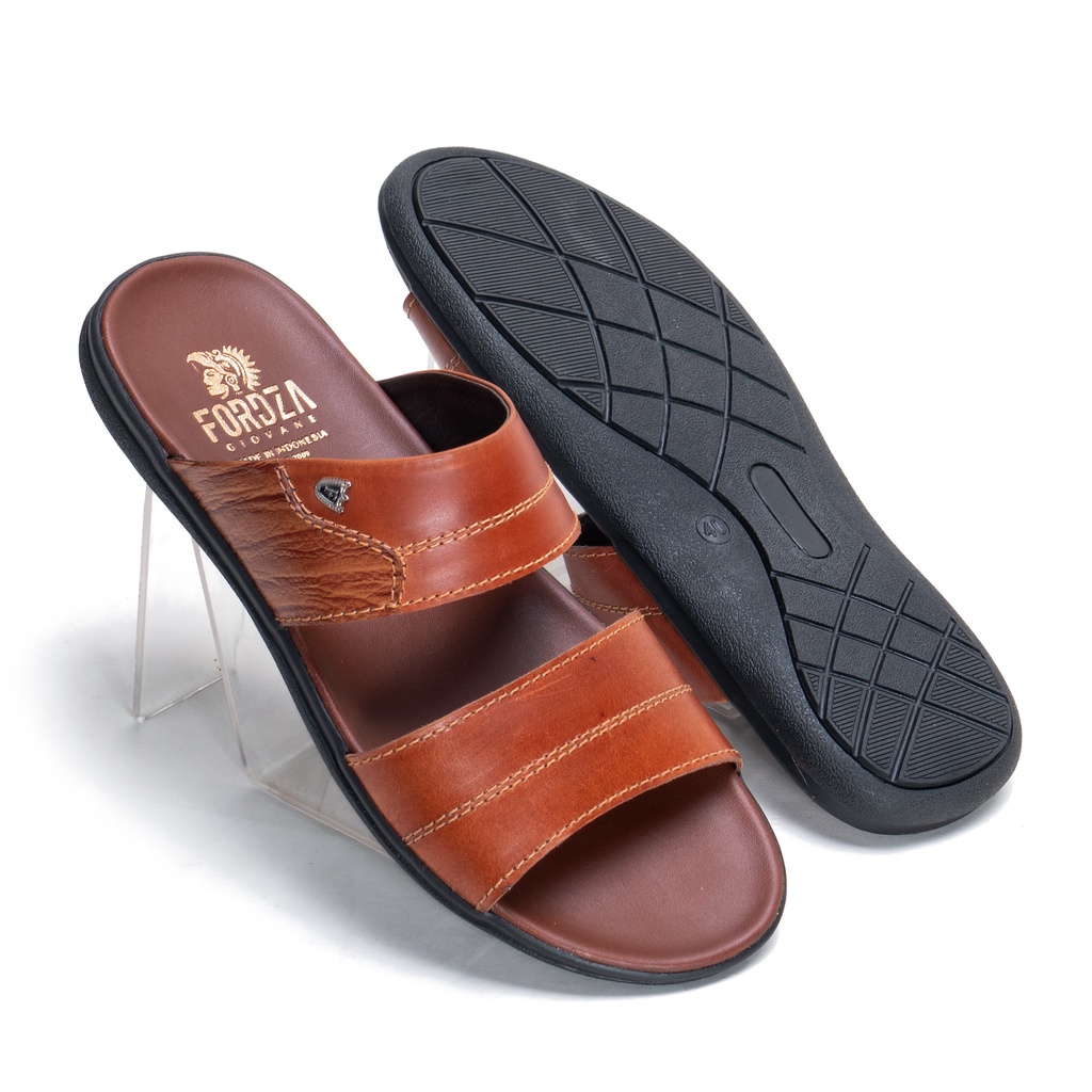 Sandal Kulit Asli Sendal Pria Casual Selop Ban 2 Kokop Slop Original Fordza S.S442