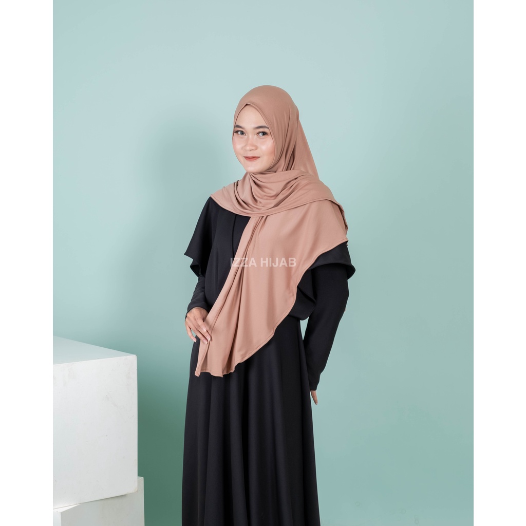 PASHMINA JERSEY OVAL INSTAN ( jahit bawah dagu)