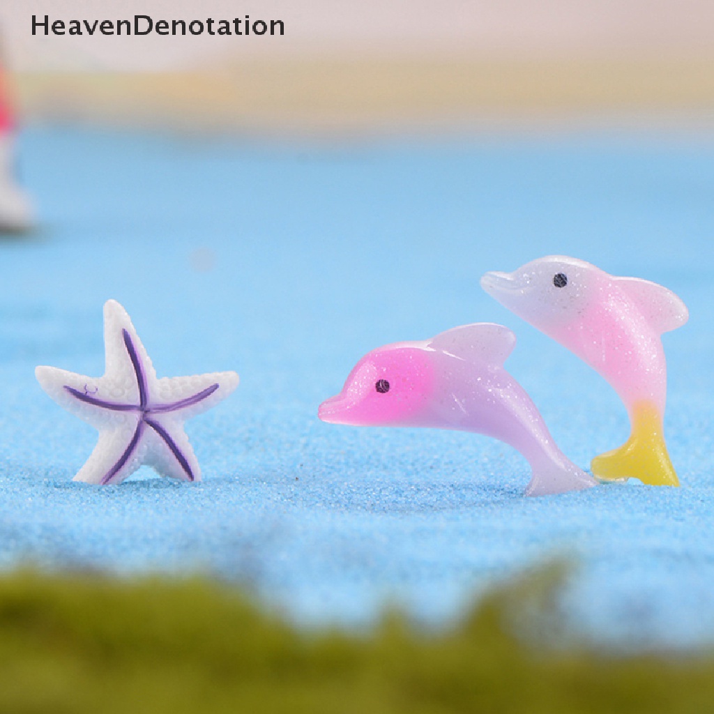 [HeavenDenotation] Bintang Laut Dolphin Kartun Resin Ornamen Resin Ikan Bintang Laut Lansekap Ornamen Aksesoris Dekorasi Aquarium HDV