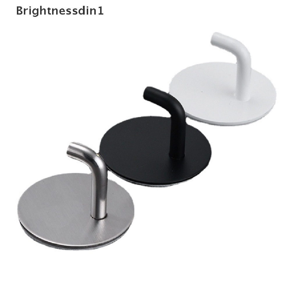 [Brightnessdin1] Self Adhesive Hook Dinding Kait Handuk Kait Untuk Kamar Mandi Stainless Steel Coat Hook Butik