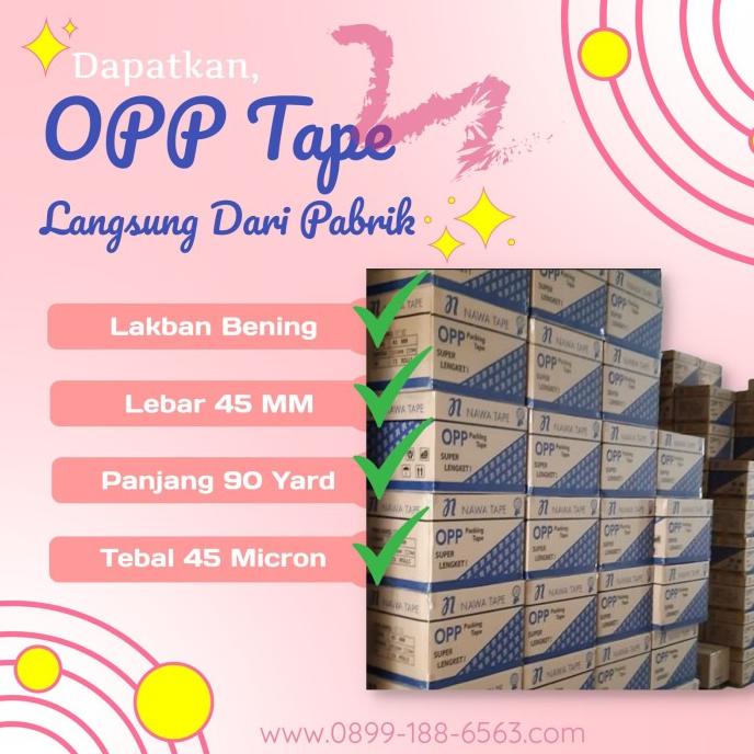 

(Khusus Reguler)1 Dus Lakban Bening Nawa Tape Ukuran 45x90 Yard