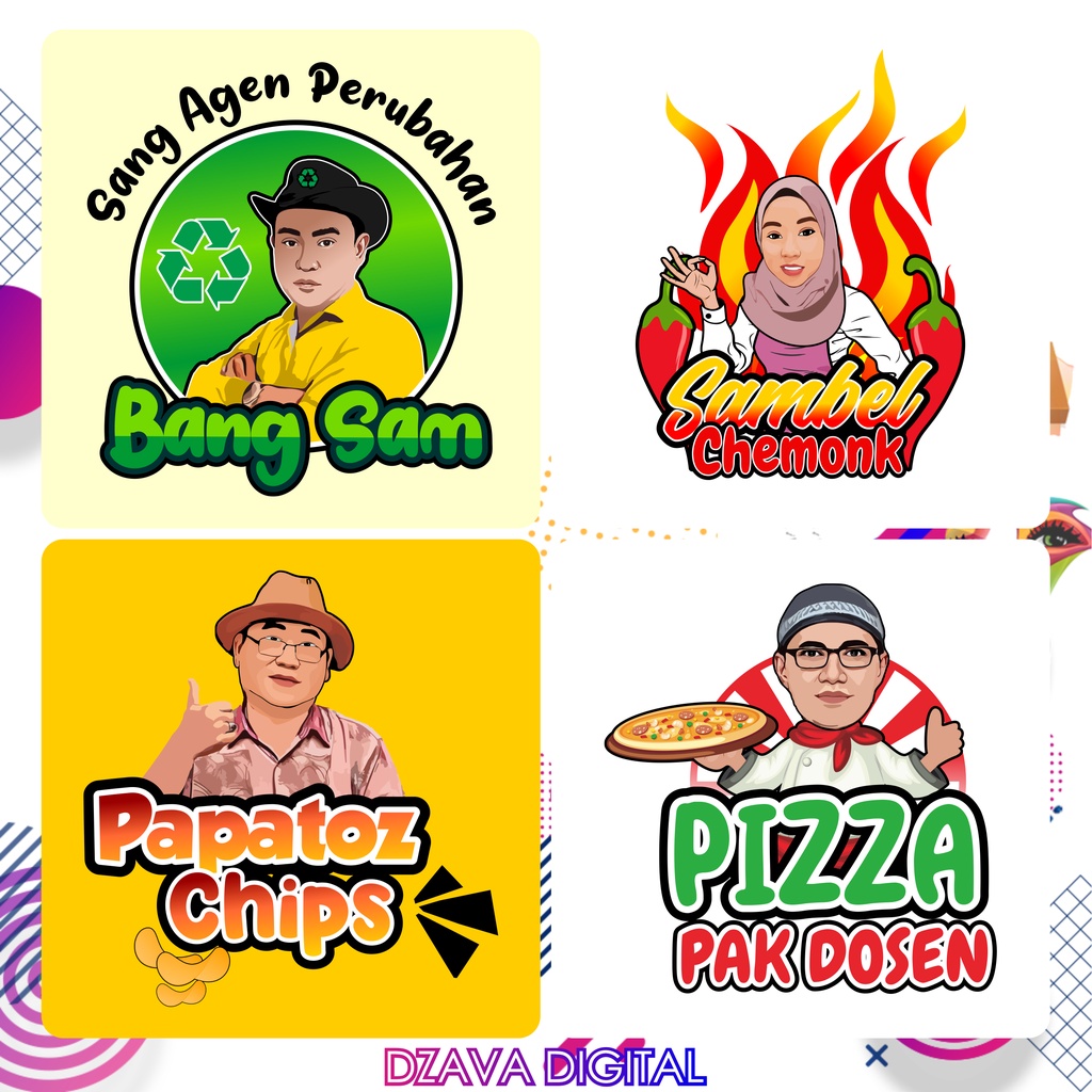 JASA DESAIN LOGO VEKTOR WAJAH | LOGO VEKTOR | DESAIN LOGO KARTUN | DESAIN LOGO WAJAH | LOGO WARUNG| 