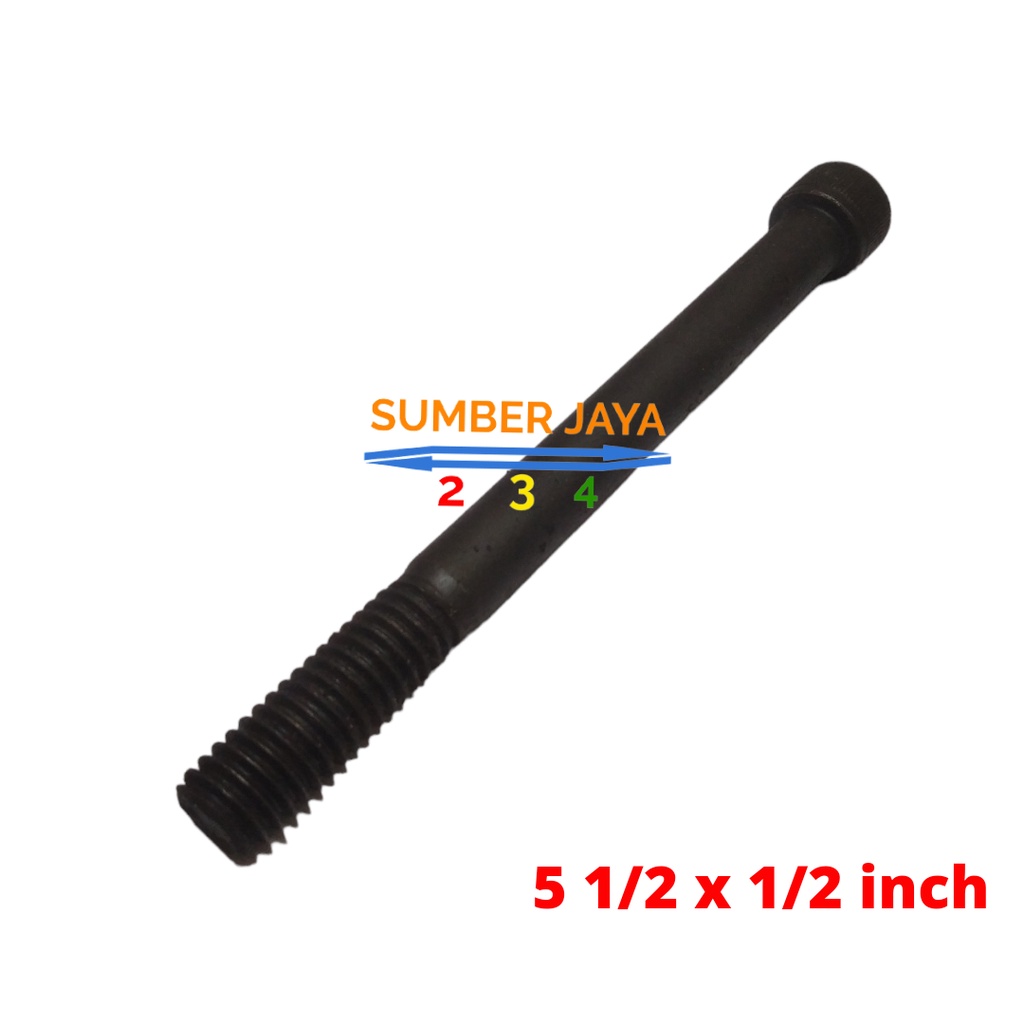 Baut L 1/2  x 5 1/2 Hitam TERMURAH