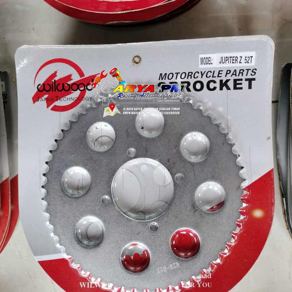 Gear Gir Belakang 428 Yamaha Jupiter Z 52 55 T Wilwood