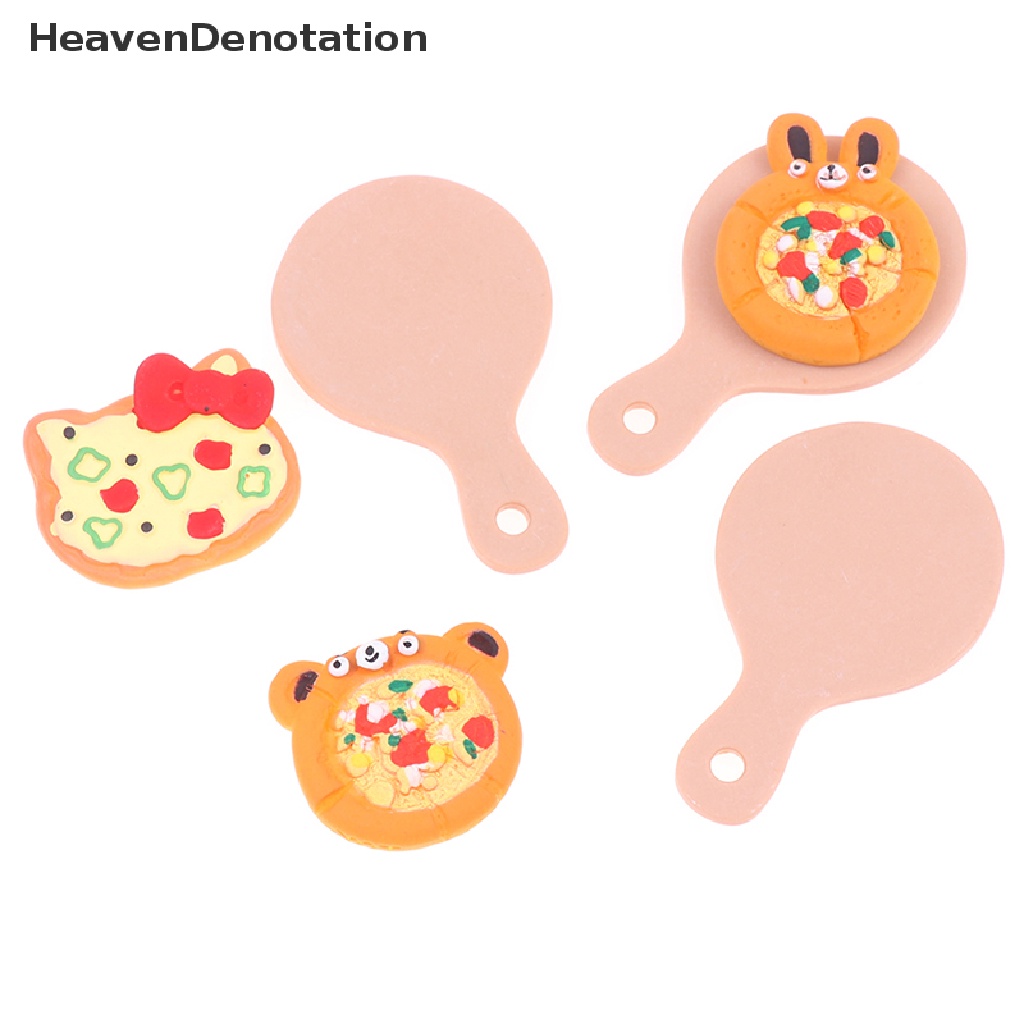 [HeavenDenotation] 1set Rumah Boneka Pizza Membantu Miniatur Piring Pizza Mainan Rumah Model Aksesoris HDV