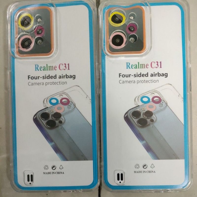 Softcase case slikon kondom bening type Hp Realme C31/realme c35 clear bag SPACE TPU pelindung camera kamera